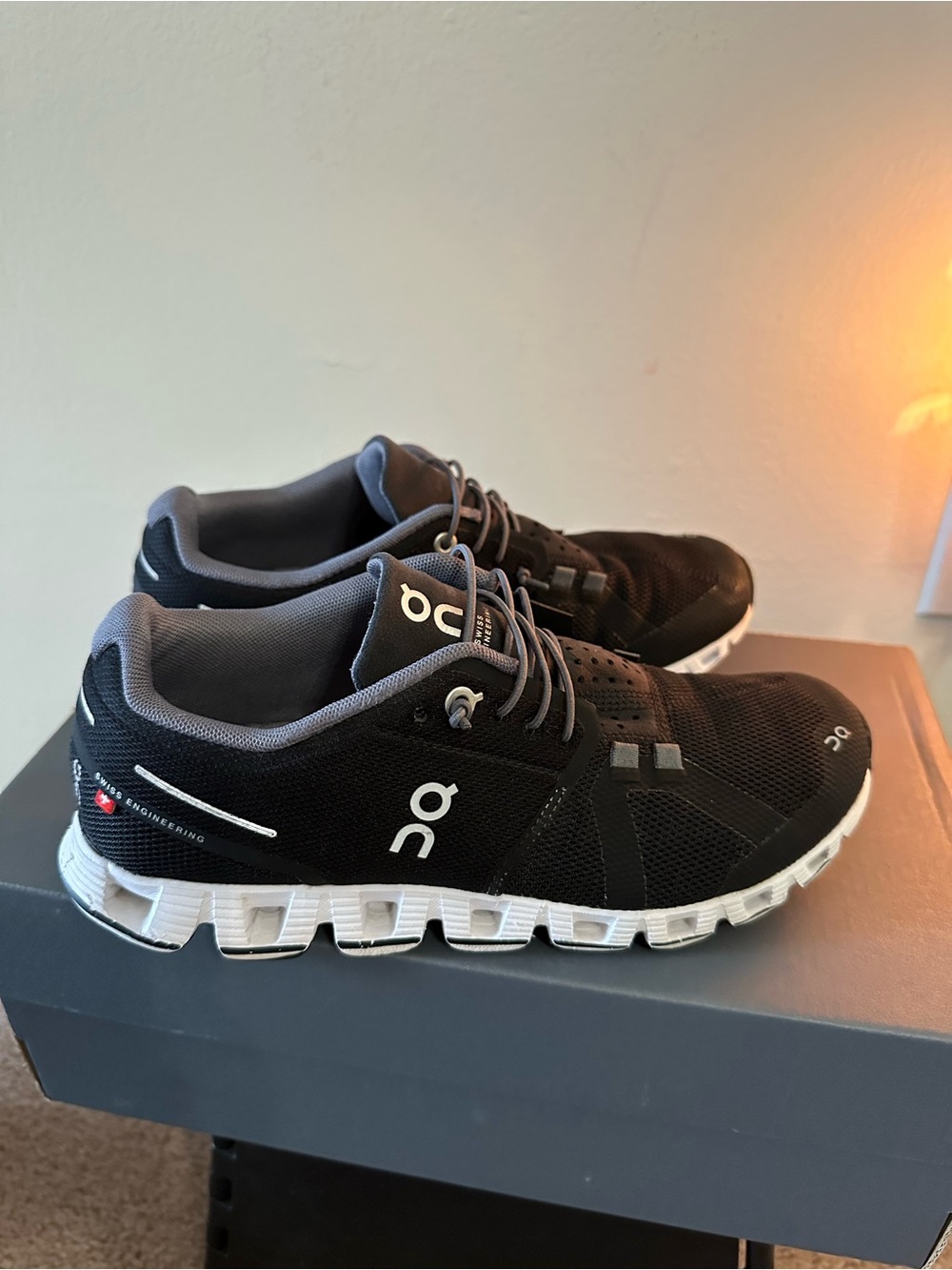 On Women's Cloud (First Generation) in Black/White. Athletic Sneakers Size 7